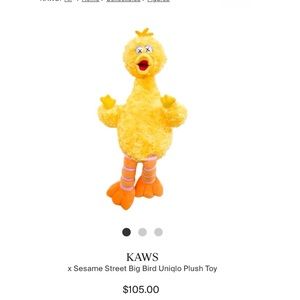 NWT KAWS Uniqlo Sesame Street Big Bird Vintage Collectible Plush